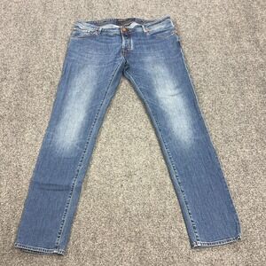 Jacob Cohen J622 COMF Jeans Mens 40x34 Blue Wash Straight Stretch Denim Pants